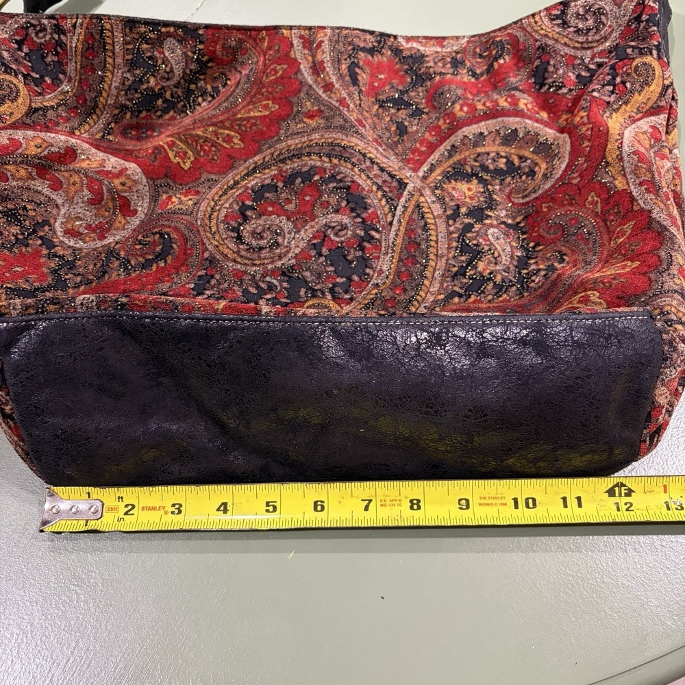 Sonoma hobo featuring a paisley pattern With Sparkle Thread Red Black Gold Boho - Picture 7 of 9